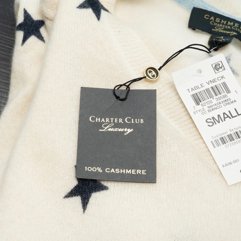 Charter Club - 100% Cashmere Star Sweater - Picture 7 of 7